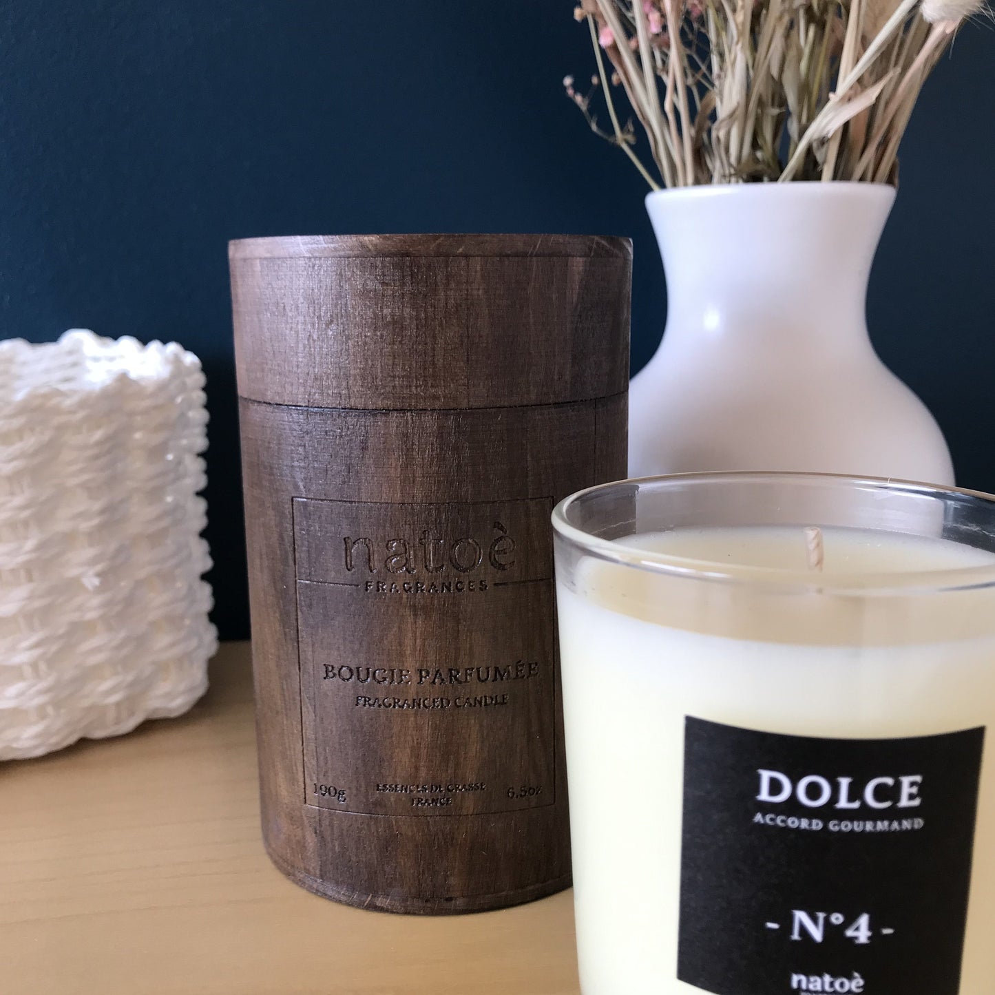 Écrin noyer Bougie "Dolce"
